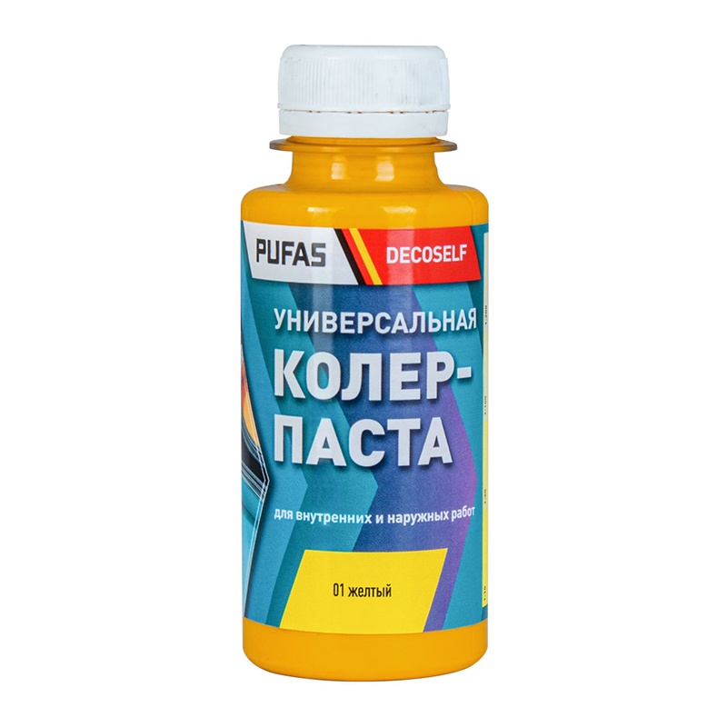 Паста колеровочная универсальная Pufas 01 желтая (0,1 л)